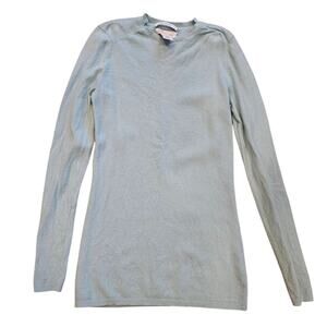 Nordstrom Signature Blue 100% Cashmere Long Sleeve Sweater sz Extra Small Basic